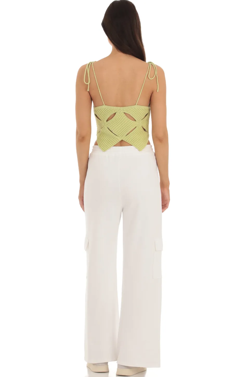 LUCY IN THE SKY Tops^Cutout Knit Top In Green