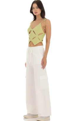 LUCY IN THE SKY Tops^Cutout Knit Top In Green
