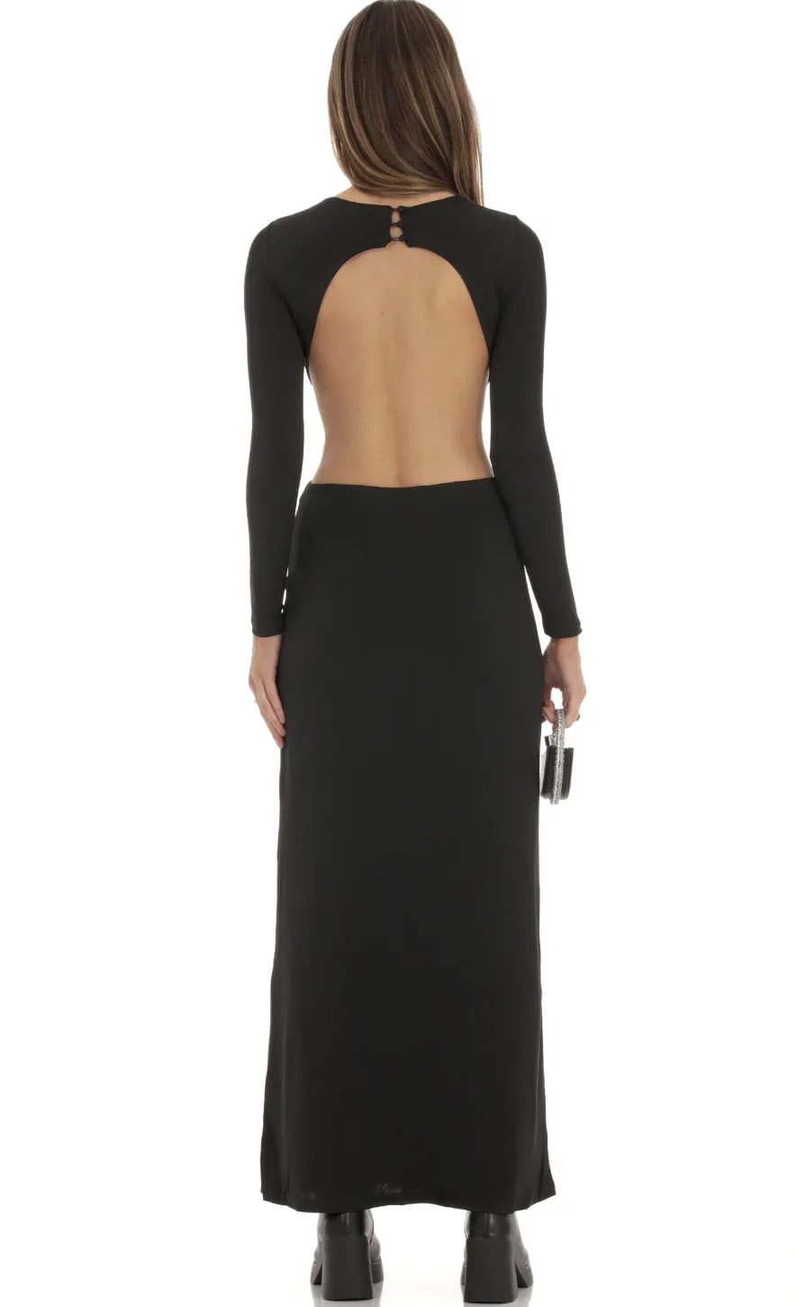 LUCY IN THE SKY Maxi Dresses^Cutout Open Back Dress In Black