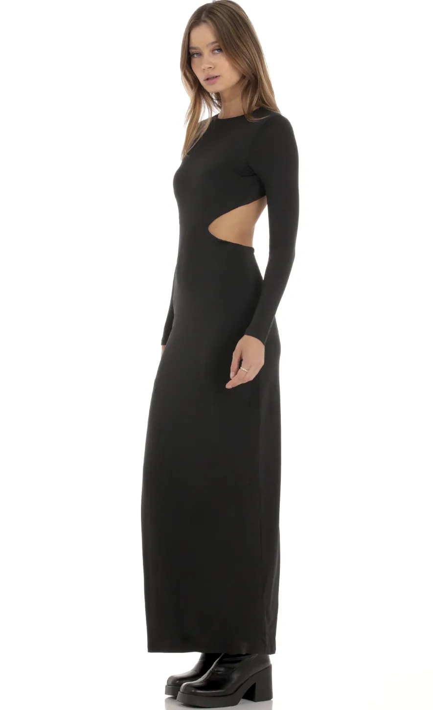 LUCY IN THE SKY Maxi Dresses^Cutout Open Back Dress In Black