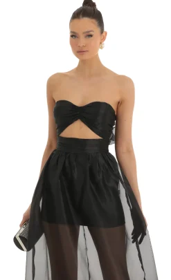 LUCY IN THE SKY Maxi Dresses^Cutout Strapless Maxi Dress In Black