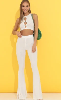 LUCY IN THE SKY Two-Piece Sets|Pants^Cutout Two Piece Set In White