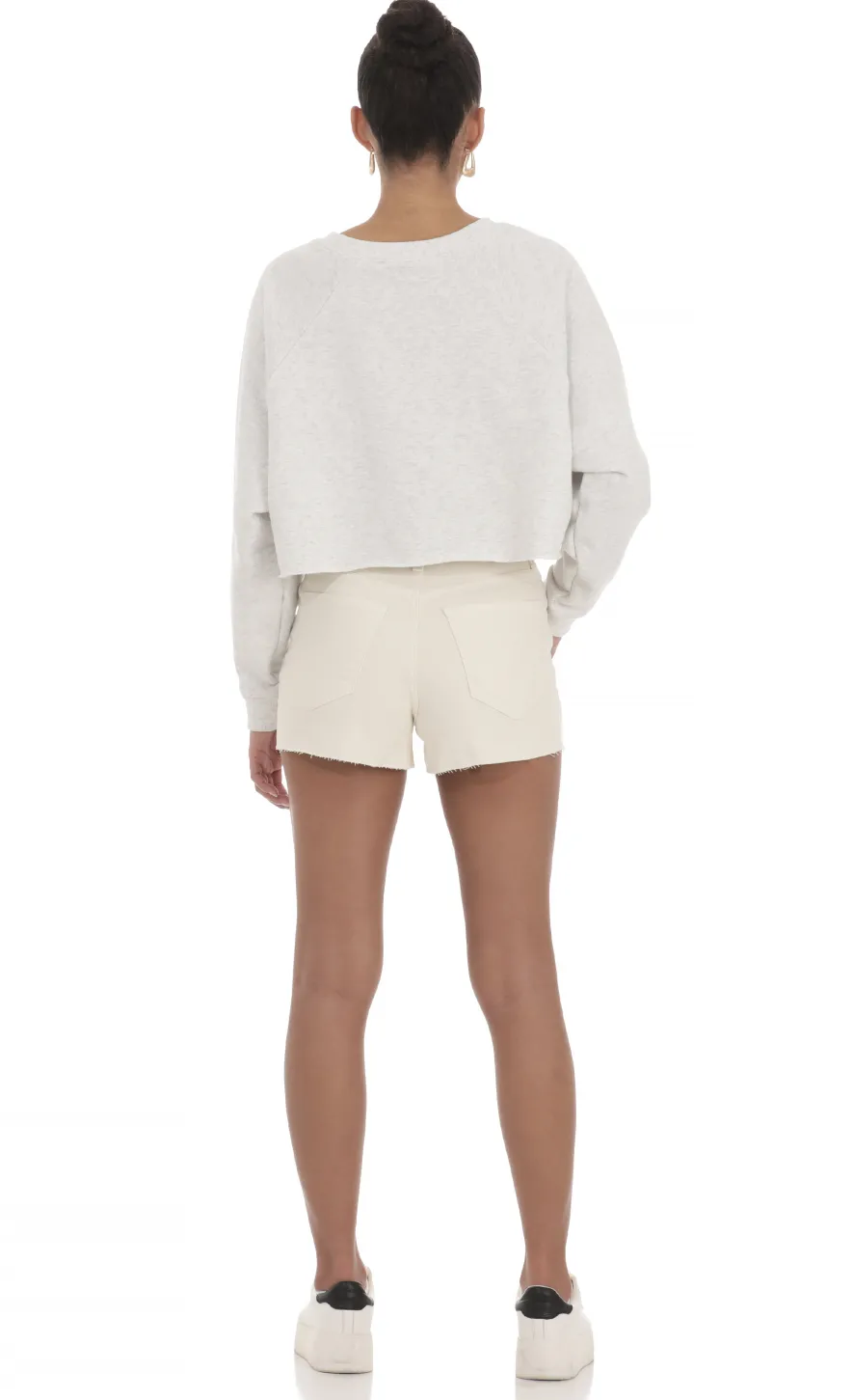 LUCY IN THE SKY Shorts^Denim Cutoff Shorts In Cream