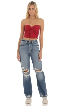 LUCY IN THE SKY Jeans^Distressed Jeans In Faded Denim