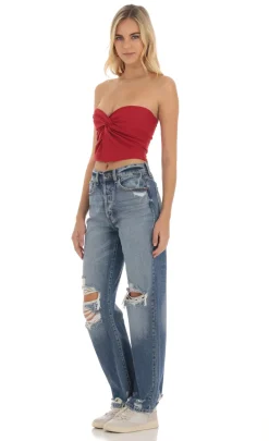 LUCY IN THE SKY Jeans^Distressed Jeans In Faded Denim