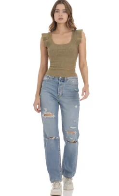 LUCY IN THE SKY Jeans^Distressed Jeans In Light Denim