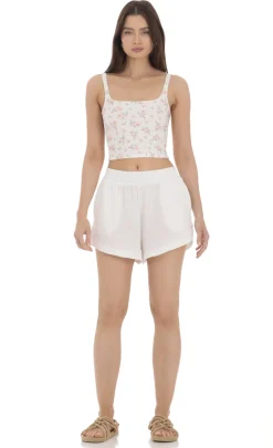 LUCY IN THE SKY Shorts^Dolphin Shorts In White