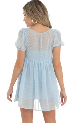 LUCY IN THE SKY Mini Dresses|Two-Piece Sets^Dotted Lace Two Piece Dress Set In Blue
