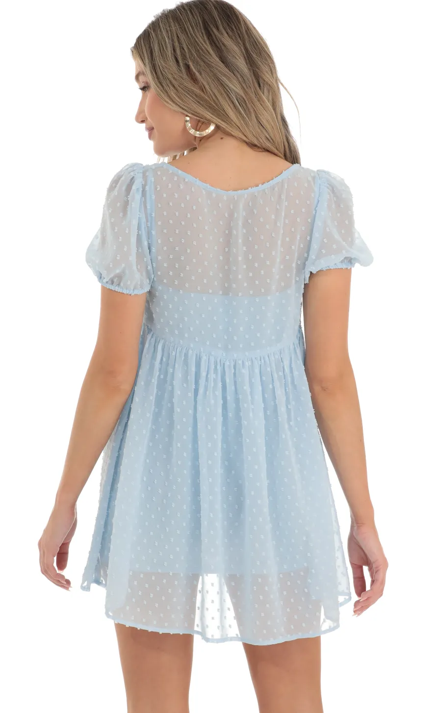 LUCY IN THE SKY Mini Dresses|Two-Piece Sets^Dotted Lace Two Piece Dress Set In Blue