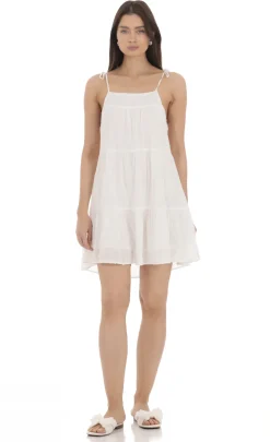 LUCY IN THE SKY Mini Dresses^Dotted Shift Dress In White