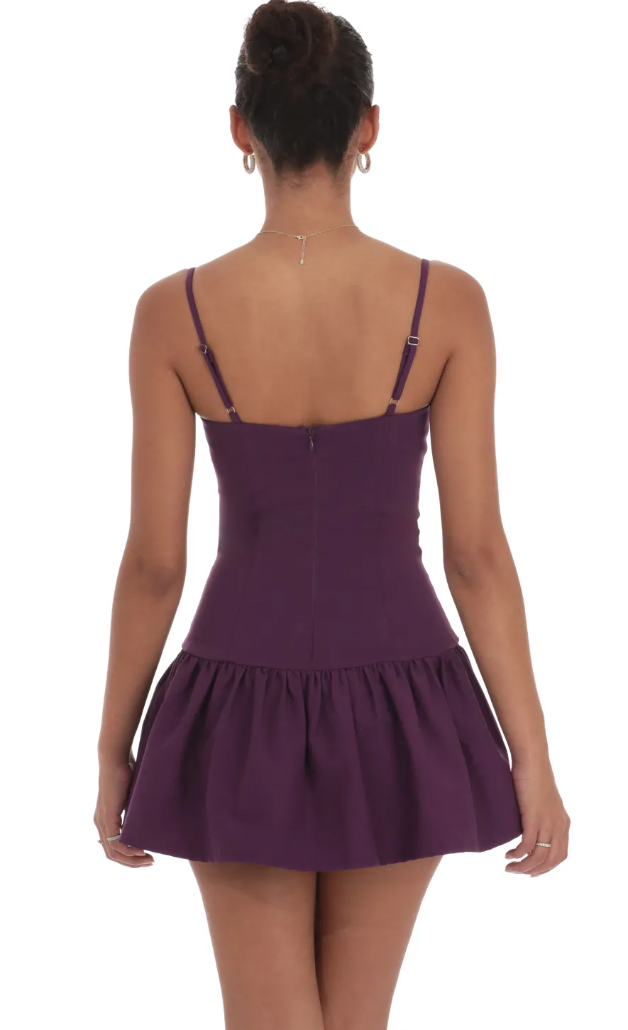 LUCY IN THE SKY Mini Dresses^Double Bow Drop Waist Dress In Purple