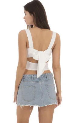 LUCY IN THE SKY Tops^Double Pink Bows Top In White