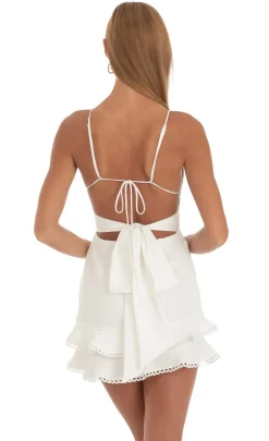 LUCY IN THE SKY Mini Dresses^Double Ruffle Dress In White