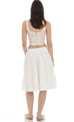 LUCY IN THE SKY Skirts^Drawstring Midi Skirt In White