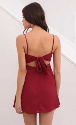 LUCY IN THE SKY Mini Dresses^Dress In Burgandy