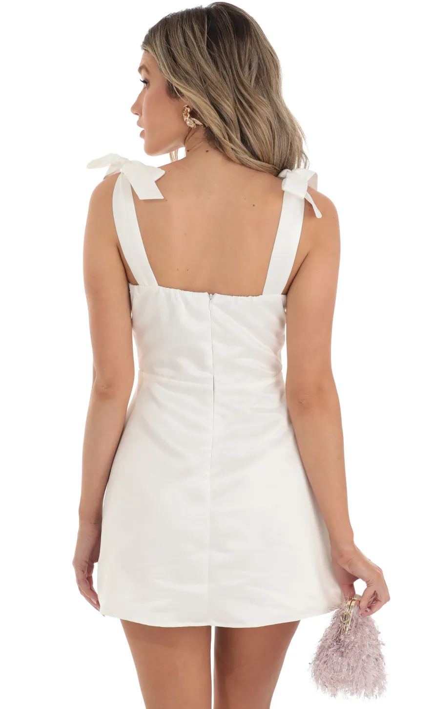 LUCY IN THE SKY Mini Dresses^Dress In White Satin