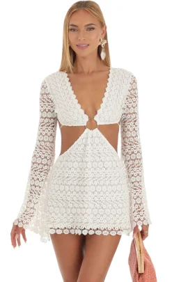 LUCY IN THE SKY Mini Dresses^Ethelyn Cut-Out Mini Dress In White