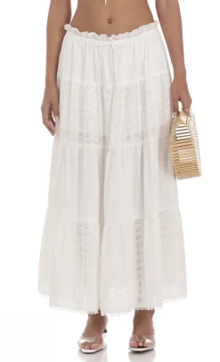 LUCY IN THE SKY Skirts^Eyelet Skirt In White