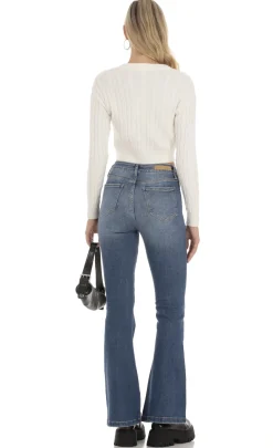 LUCY IN THE SKY Jeans^Faded Flare Jeans In Denim
