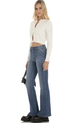 LUCY IN THE SKY Jeans^Faded Flare Jeans In Denim