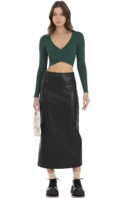 LUCY IN THE SKY Skirts^Faux Leather Maxi Skirt In Black