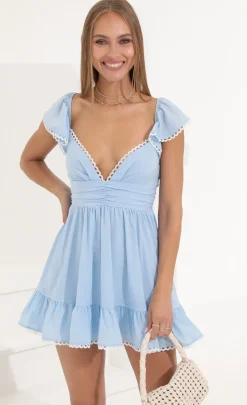 LUCY IN THE SKY Mini Dresses^Fit And Flare Dress In Blue