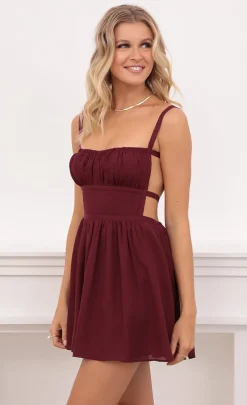 LUCY IN THE SKY Mini Dresses^Fit And Flare Dress In Burgundy