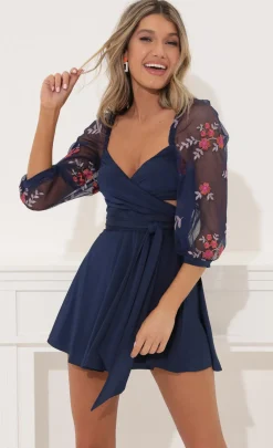 LUCY IN THE SKY Mini Dresses^Fit And Flare Dress In Navy Blue