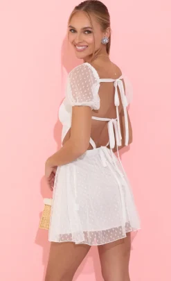 LUCY IN THE SKY Mini Dresses^Fit And Flare Dress In White Hearts