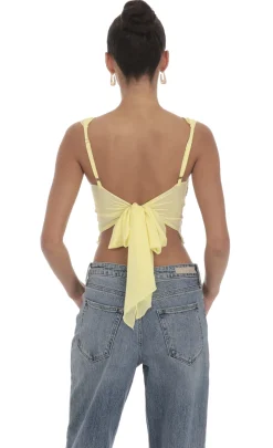 LUCY IN THE SKY Tops^Floral Back Tie Top In White