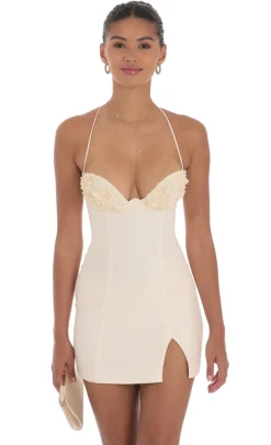 LUCY IN THE SKY Mini Dresses^Floral Bust Fit And Flare Dress In Cream