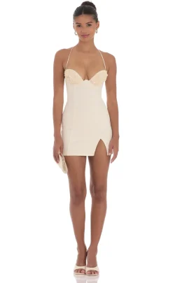 LUCY IN THE SKY Mini Dresses^Floral Bust Fit And Flare Dress In Cream