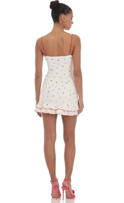 LUCY IN THE SKY Mini Dresses^Floral Eyelet Ruffle Dress In White