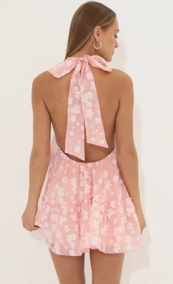 LUCY IN THE SKY Mini Dresses^Floral Halter Neck Dress In Pink
