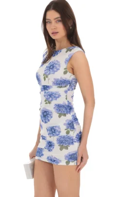 LUCY IN THE SKY Mini Dresses^Floral High Neck Bodycon Dress In White