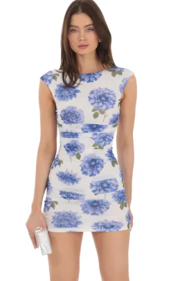 LUCY IN THE SKY Mini Dresses^Floral High Neck Bodycon Dress In White