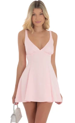 LUCY IN THE SKY Mini Dresses^Floral Jacquard A-Line Dress In Pink
