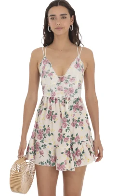 LUCY IN THE SKY Mini Dresses^Floral Lace Dress In White