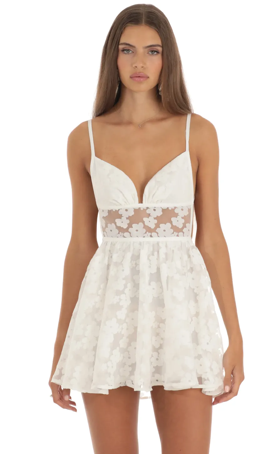 LUCY IN THE SKY Mini Dresses^Floral Mini Dress In White