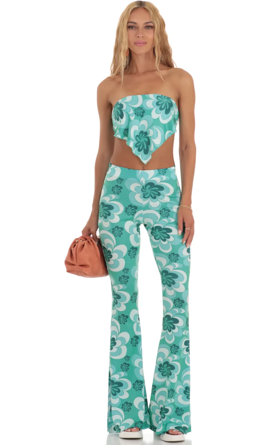 LUCY IN THE SKY Two-Piece Sets|Pants^Floral Two Piece Set In Green