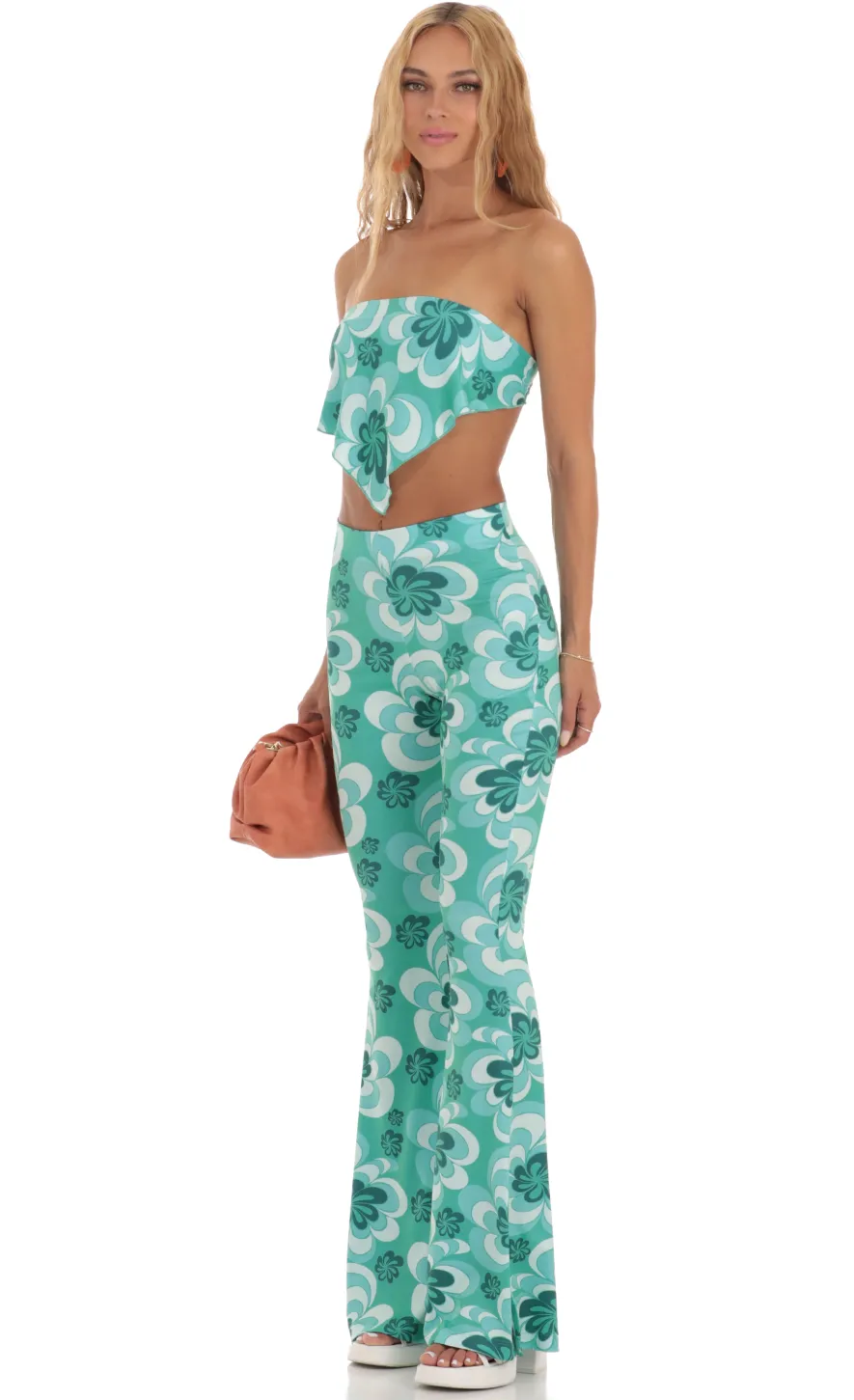 LUCY IN THE SKY Two-Piece Sets|Pants^Floral Two Piece Set In Green