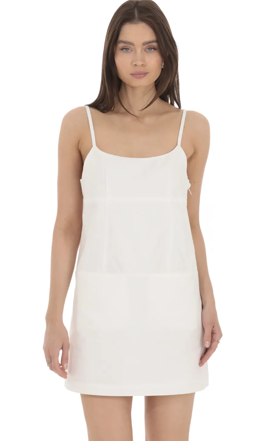 LUCY IN THE SKY Mini Dresses^Front Pocket Dress In White