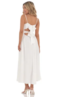 LUCY IN THE SKY Midi Dresses^Front Twist Midi Dress In White