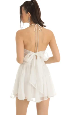 LUCY IN THE SKY Mini Dresses^Halter Cutout Dress In White
