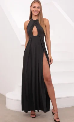 LUCY IN THE SKY Maxi Dresses^Halter Maxi Dress In Black