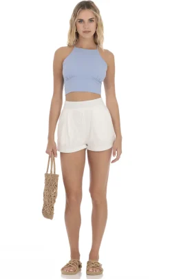 LUCY IN THE SKY Tops^Halter Open Back Top In Blue