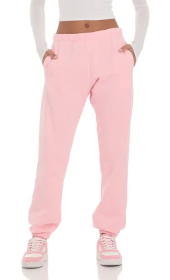 LUCY IN THE SKY Loungewear|Pants^Heart Cinched Sweatpants In Pink