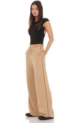 LUCY IN THE SKY Loungewear|Pants^Heart Pocket Sweatpants In Tan