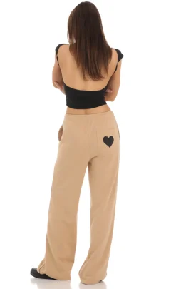 LUCY IN THE SKY Loungewear|Pants^Heart Pocket Sweatpants In Tan