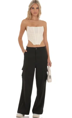 LUCY IN THE SKY Pants^Hecate Wide Leg Cargo Pants In Black